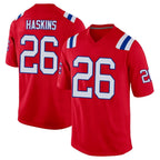 NE.Patriots #26 Hassan Haskins Player Red Home Game Gdoa Stitched Jerseys