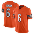 C.Bears #6 Kyler Gordon Player Orange Vapor F.U.S.E. Limited Home Game Gdoa Stitched Jerseys