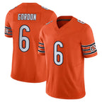 C.Bears #6 Kyler Gordon Player Orange Vapor F.U.S.E. Limited Home Game Gdoa Stitched Jerseys