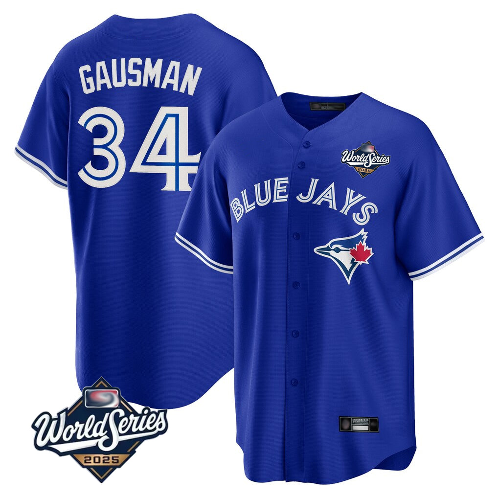 T.Blue Jays #34 Kevin Gausman Player Royal 2025 World Series Limited Fdoa Stitched Jerseys