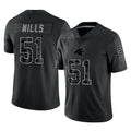 C.Panthers #51 Sam Mills Player Black Limited Reflective Game Gdoa Stitched Jerseys
