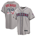A.Diamondbacks #28 Nolan Arenado Player Gray USA 250 Fourth of July Home Game Gdoa250Ys Stitched Jerseys