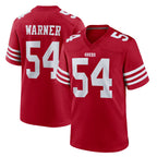 SF.49ers #54 Fred Warner Player Red Game Home Gdoa Stitched Jerseys