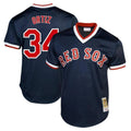 B.Red Sox #34 David Ortiz Player Navy Cooperstown Collection Mesh T-shirt Home Gdoa Stitched Jerseys