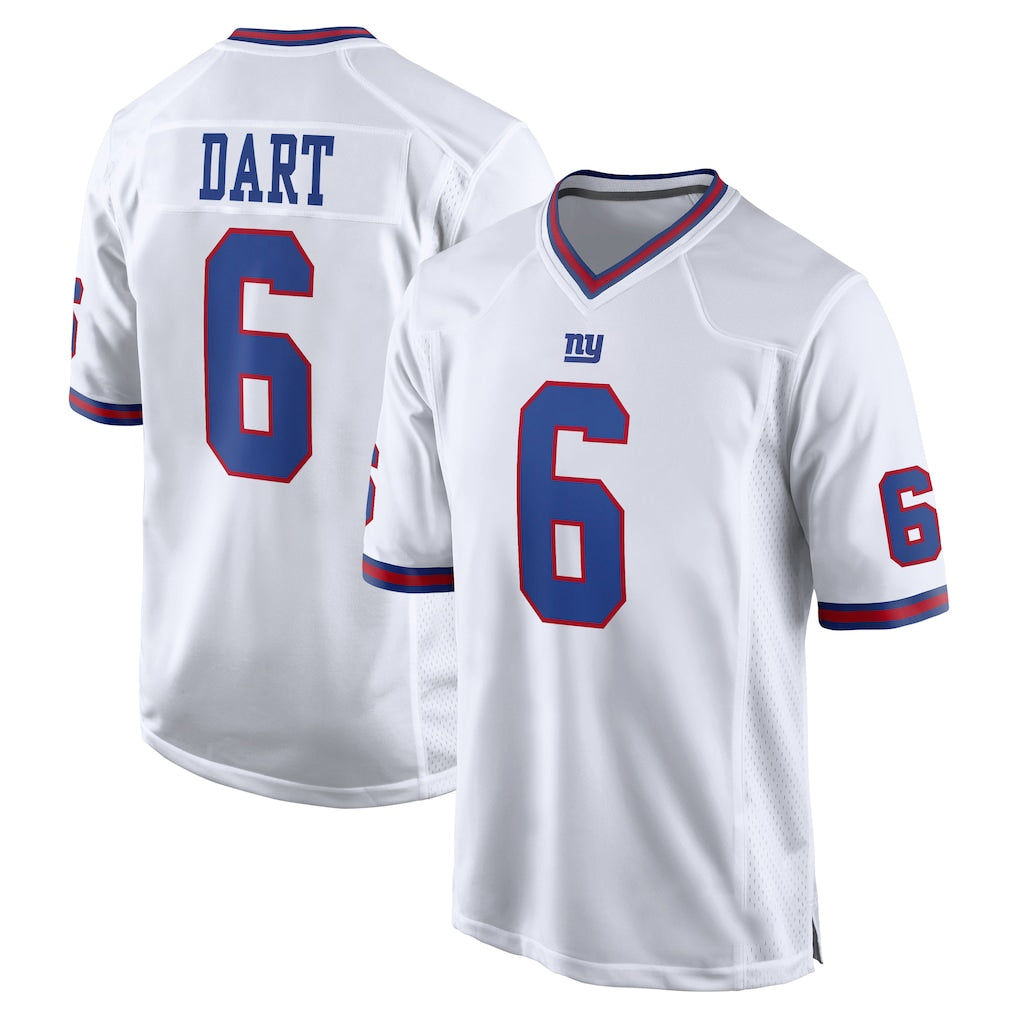 NY.Giants #6 Jaxson Dart Player White Game Home Gdoa Stitched Jerseys