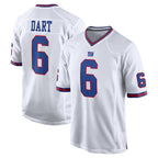 NY.Giants #6 Jaxson Dart Player White Game Home Gdoa Stitched Jerseys