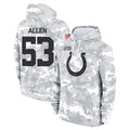 IN.Colts #53 CJ Allen Player Arctic Camo Salute to Service Hoodies Limited Game Gdoa Stitched Jerseys