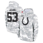 IN.Colts #53 CJ Allen Player Arctic Camo Salute to Service Hoodies Limited Game Gdoa Stitched Jerseys