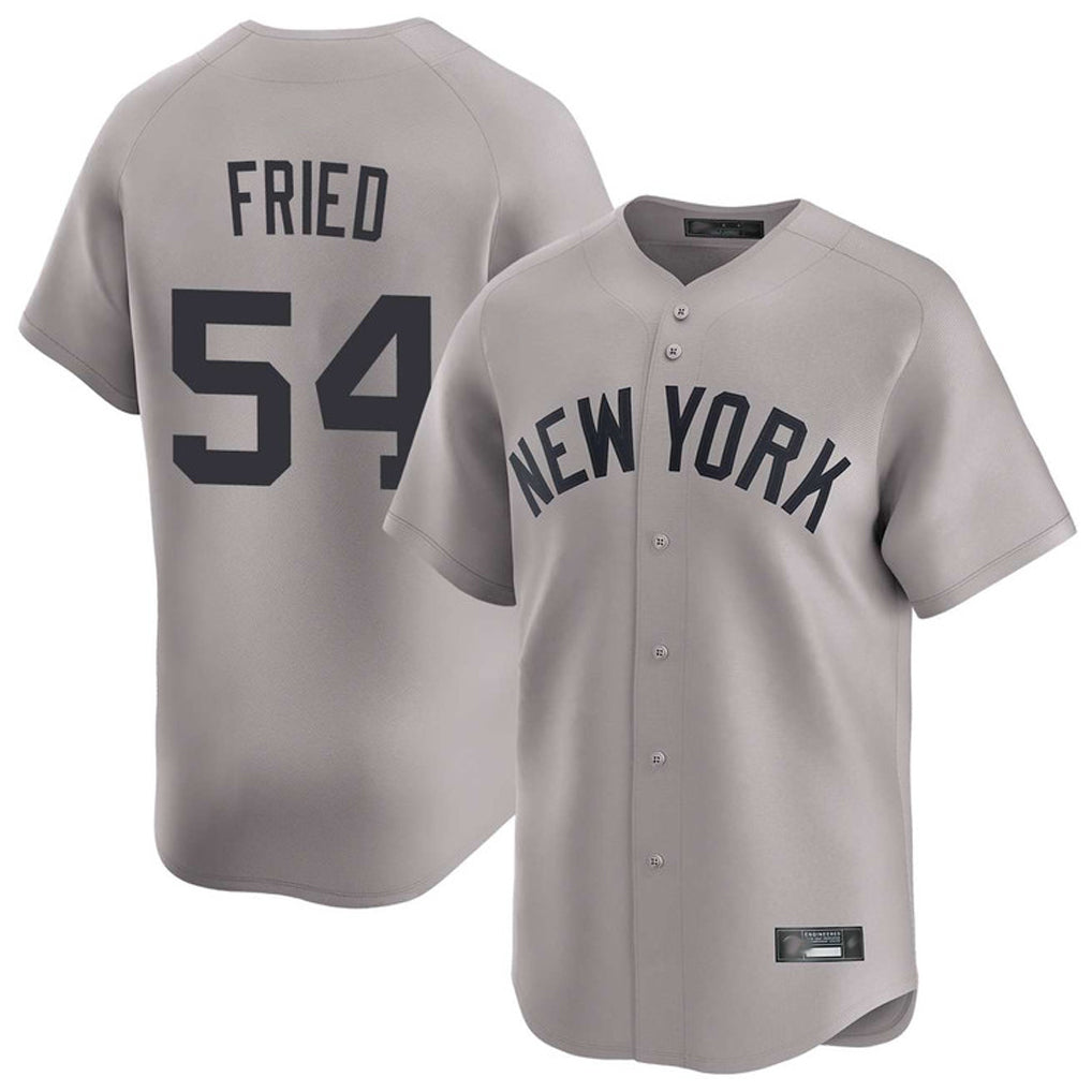 NY.Yankees #54 Max Fried Player Gray Limited Home Fdoa Stitched Jerseys