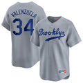 LA.Dodgers #34 Fernando Valenzuela Player Gray Game Limited Home Fdoa Stitched Jerseys