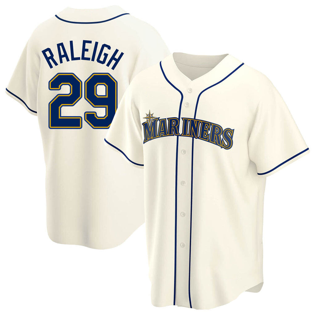 S.Mariners #29 Cal Raleigh Player Cream Home Game Fdoa Stitched Jerseys