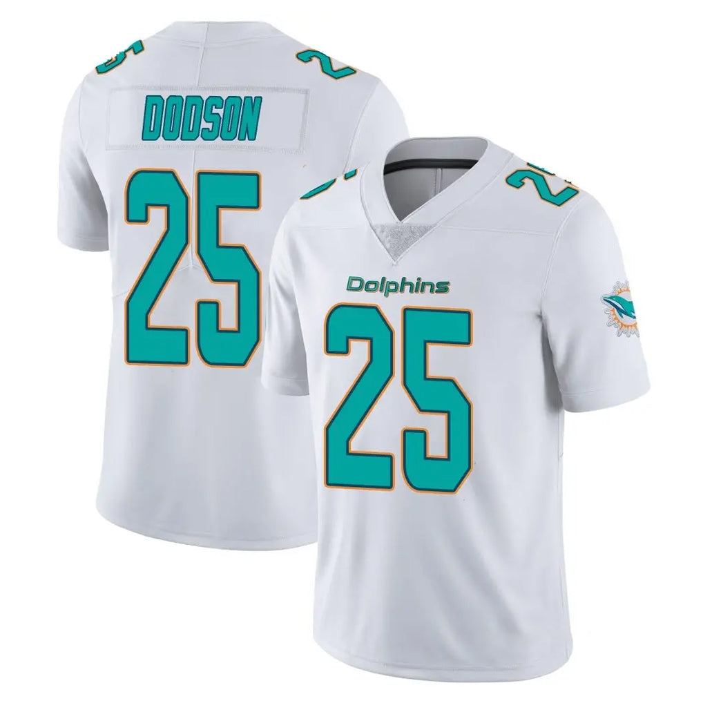 M.Dolphins #25 Tyrel Dodson Player White Limited Vapor Untouchable Home Game Gdoa Stitched Jerseys