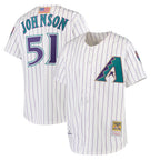 A.Diamondbacks #51 Randy Johnson Player White Mitchell & Ness Limited Home Gdoa Stitched Jerseys