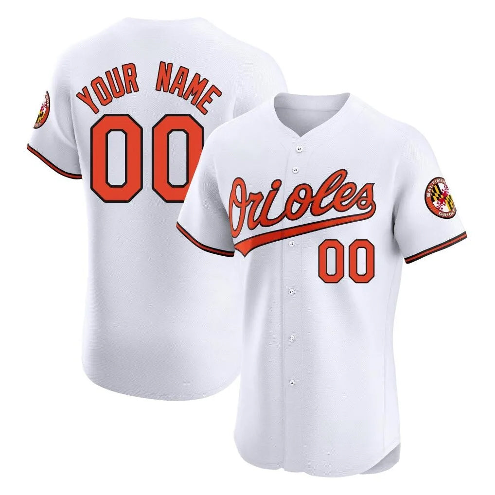 Custom B.Orioles White Limited Elite Home Game Any Name & Number Gdoa Stitched Jerseys