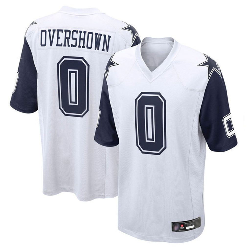 D.Cowboys #0 DeMarvion Overshown Player White-Navy Home Game Gdoa Stitched Jerseys
