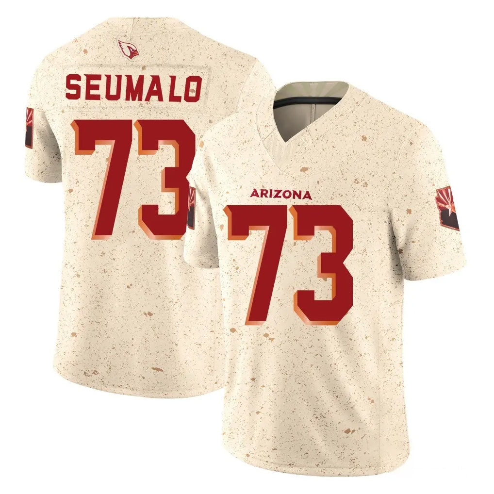 A.Cardinals #73 Isaac Seumalo Player Cream Rivalries Collection Vapor Limited Home Game Gdoa Stitched Jerseys