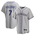 C.Rockies #7 Matt Holliday Player Gray Game Home Gdoa Stitched Jerseys