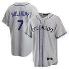 C.Rockies #7 Matt Holliday Player Gray Game Home Gdoa Stitched Jerseys