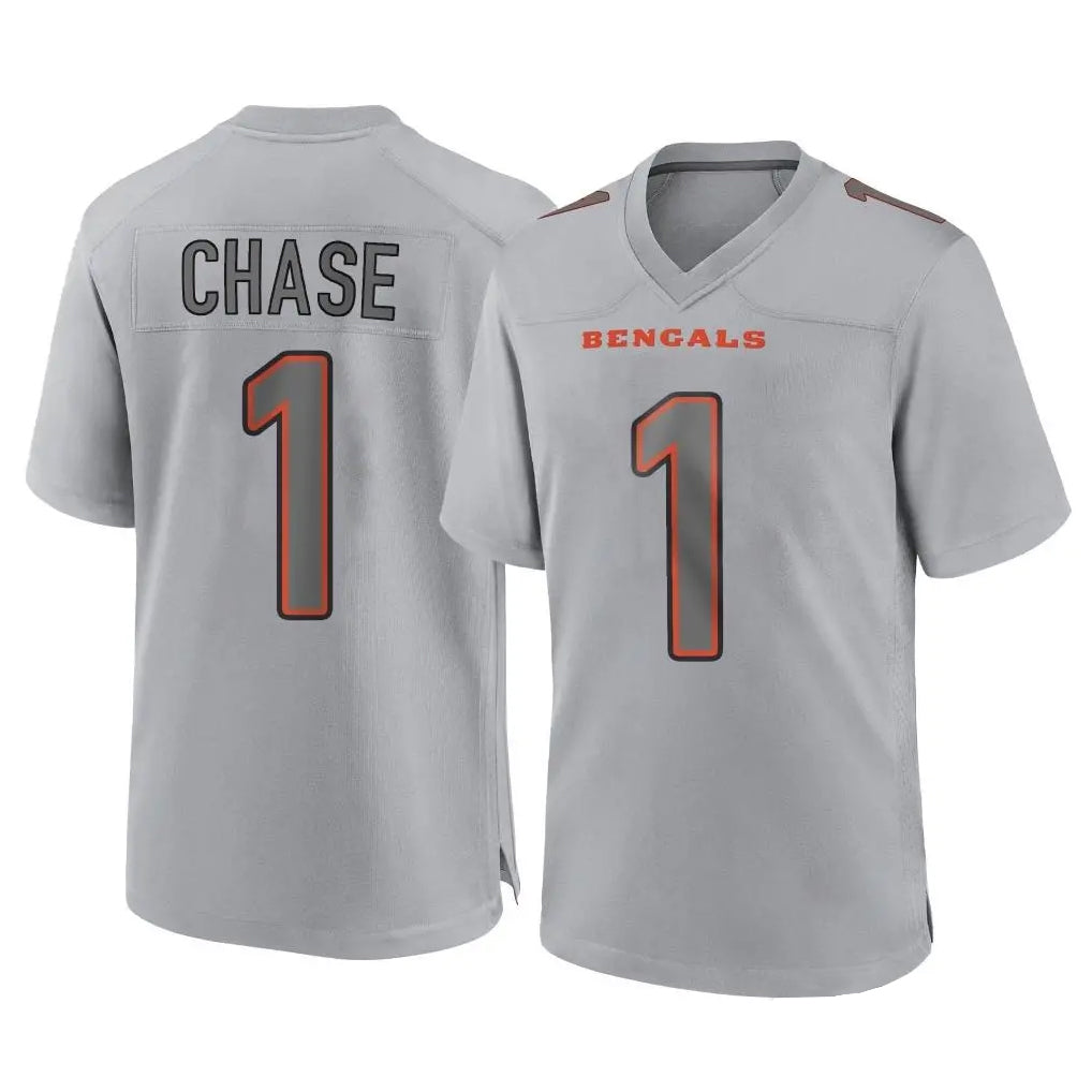 C.Bengals #1 Ja'Marr Chase Player Gray Atmosphere Fashion Game Gdoa Stitched Jerseys