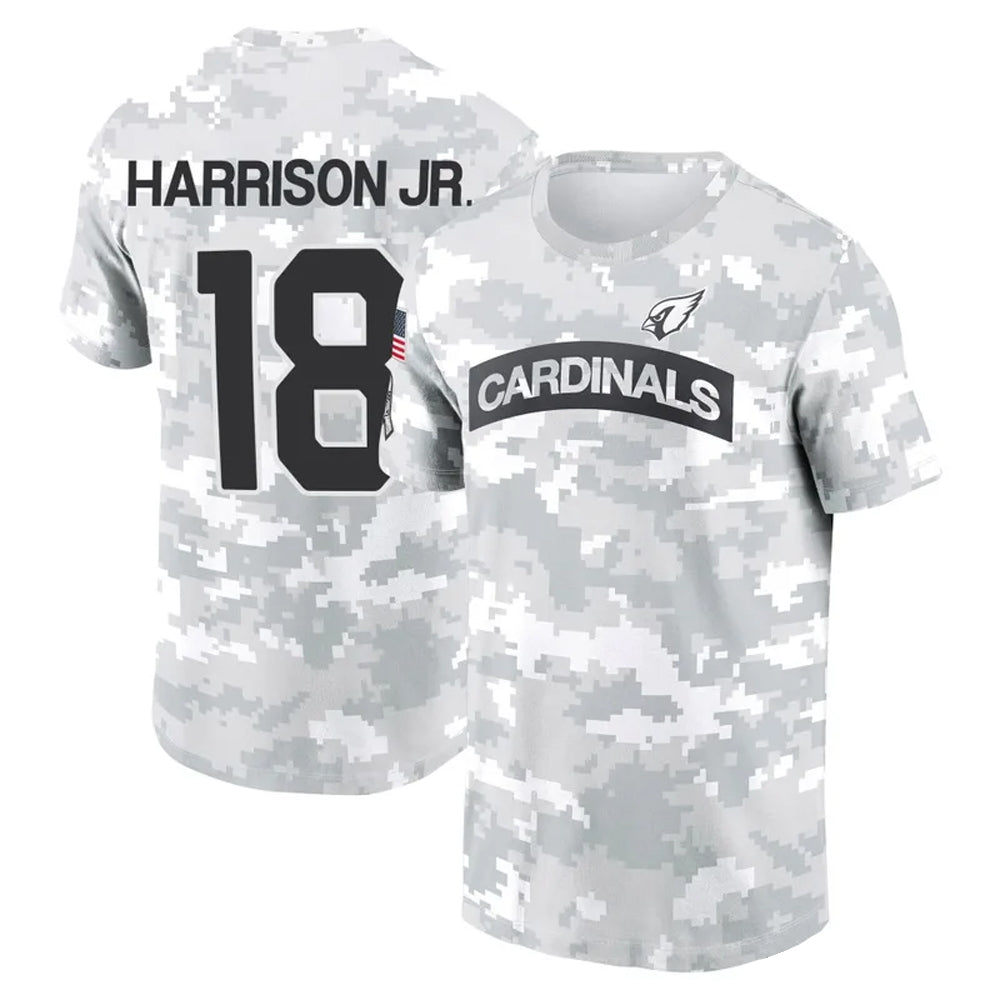 A.Cardinals #18 Marvin Harrison Jr. Player Salute to Service Hoodies & T-Shirts Gdoa Stitched Jerseys