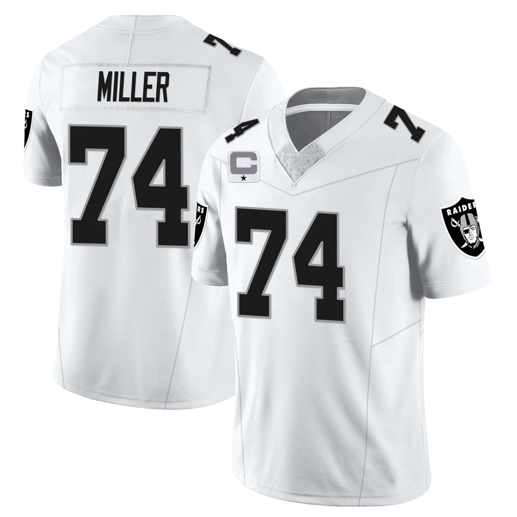LV.Raiders #74 Kolton Miller Player White Vapor Limited Elite Home Game Gdoa Stitched Jerseys
