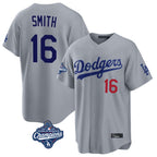 LA.Dodgers #16 Will Smith Player Gray World Series Meet Game Home Fdoa Stitched Jerseys