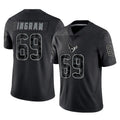 H.Texans #69 Ed Ingram Player Black Reflective Limited Game Gdoa Stitched Jerseys