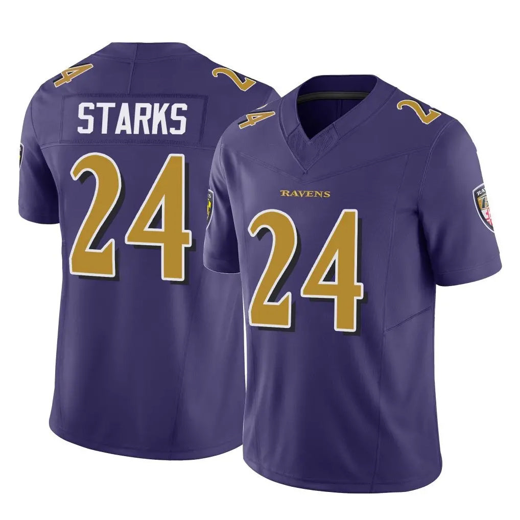 B.Ravens #24 Malaki Starks Player Purple Vapor F.U.S.E. Limited Gdoa Stitched Jerseys