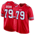 B.Bills #79 Spencer Brown Player Red Home Game Gdoa Stitched Jerseys
