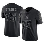 M.Vikings #75 Brian O'Neill Player Black Reflective LImited Home Game Gdoa Stitched Jerseys