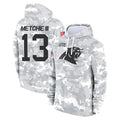 C.Panthers #13 John Metchie III Player Arctic Camo Salute to Service Pullover Hoodies Limited Game Gdoa Stitched Jerseys