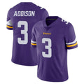 M.Vikings #3 Jordan Addison Player Purple Limited Vapor Untouchable Home Game Gdoa Stitched Jerseys