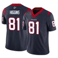 H.Texans #81 Jayden Higgins Player Navy Limited Vapor F.U.S.E. Home Game Gdoa Stitched Jerseys
