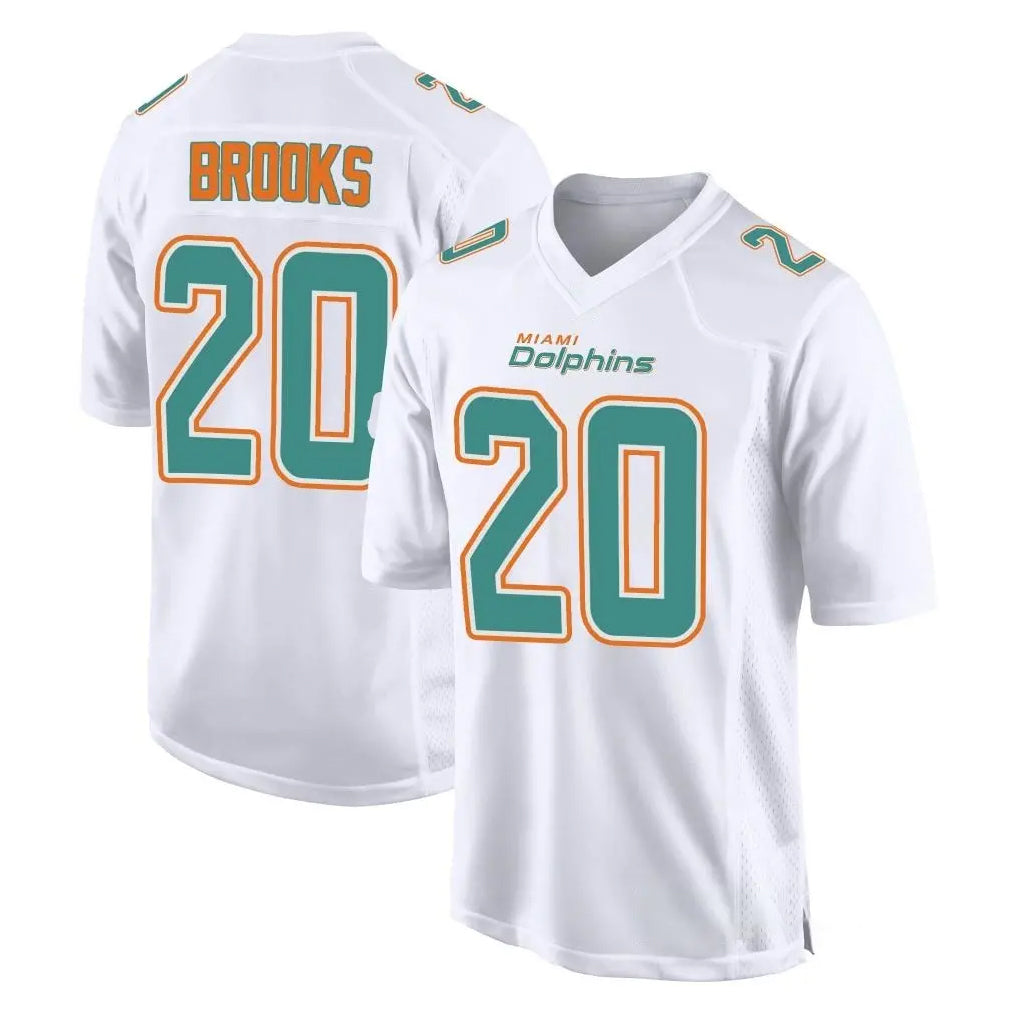 M.Dolphins #20 Jordyn Brooks Player White Fashion Home Game Gdoa Stitched Jerseys