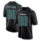 Custom P.Eagles Carbon Black Fashion Home Game Any Name & Numbers Gdoa Stitched Jerseys