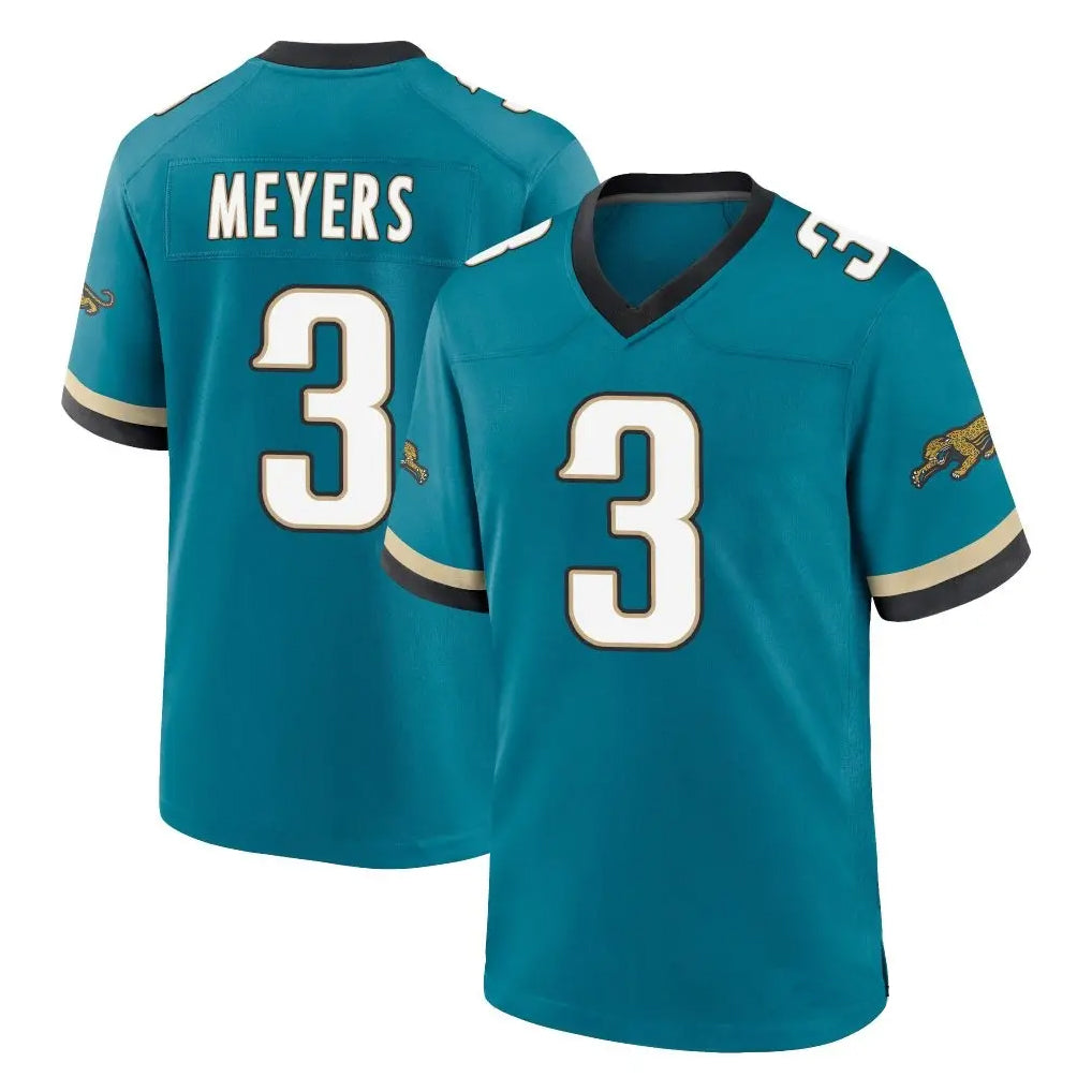 J.Jaguars #3 Jakobi Meyers Player Teal Prowler Throwback Limited Home Game Gdoa Stitched Jerseys
