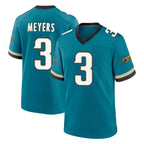 J.Jaguars #3 Jakobi Meyers Player Teal Prowler Throwback Limited Home Game Gdoa Stitched Jerseys