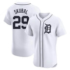 D.Tigers #29 Tarik Skubal Player White Limited Elite Home Gdoa Stitched Jerseys