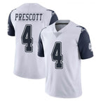 D.Cowboys #4 Dak Prescott Player White-Navy Limited Color Rush Vapor Untouchable Home Game Gdoa Stitched Jerseys