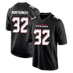H.Texans #32 David Montgomery Player Carbon Black Fashion Home Game Gdoa Stitched Jerseys