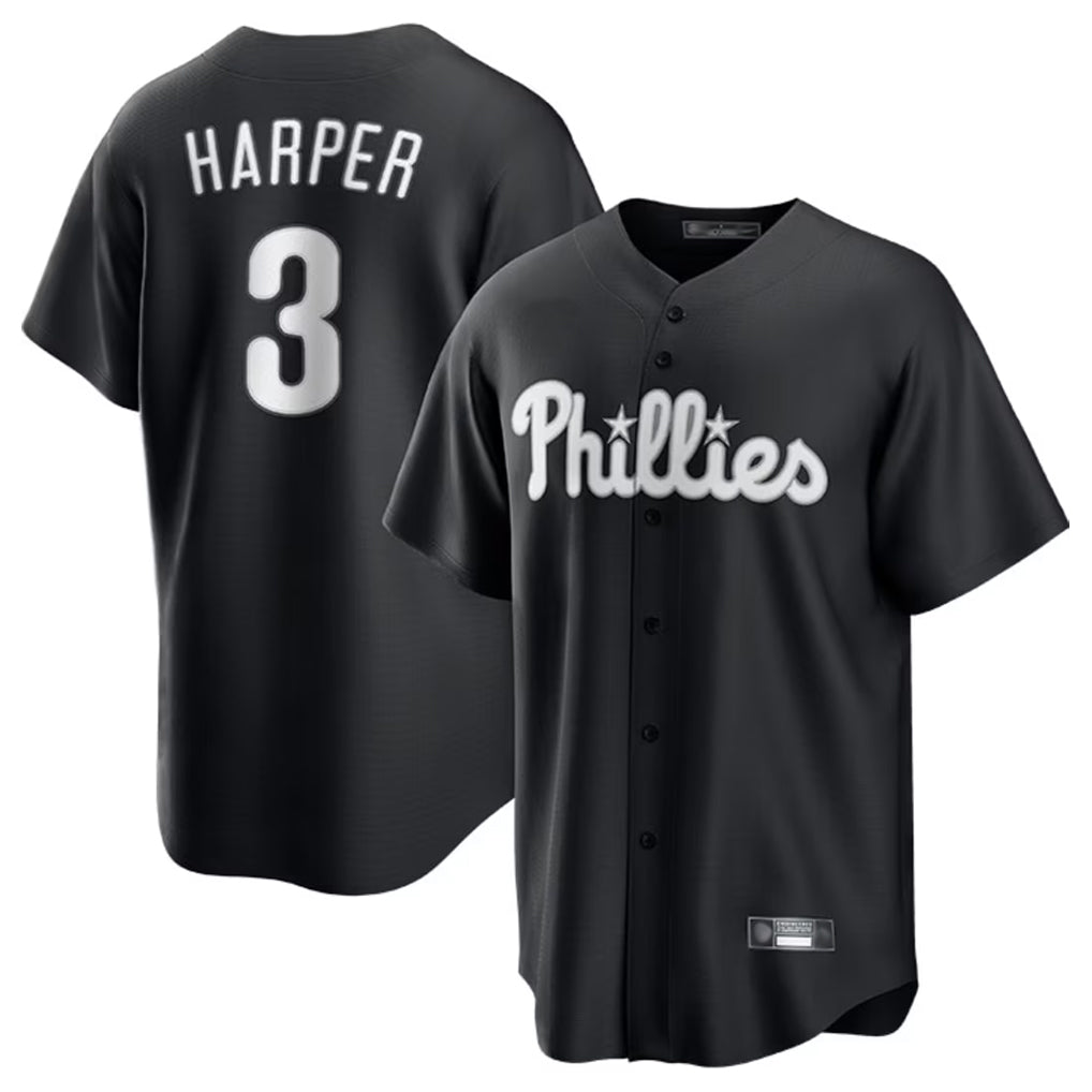 P.Phillies #3 Bryce Harper Player Black Alt Fashion Home Game Fdoa Stitched Jerseys