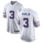 B.Bills #3 Damar Hamlin Player White Alternate Game Gdoa Stitched Jerseys