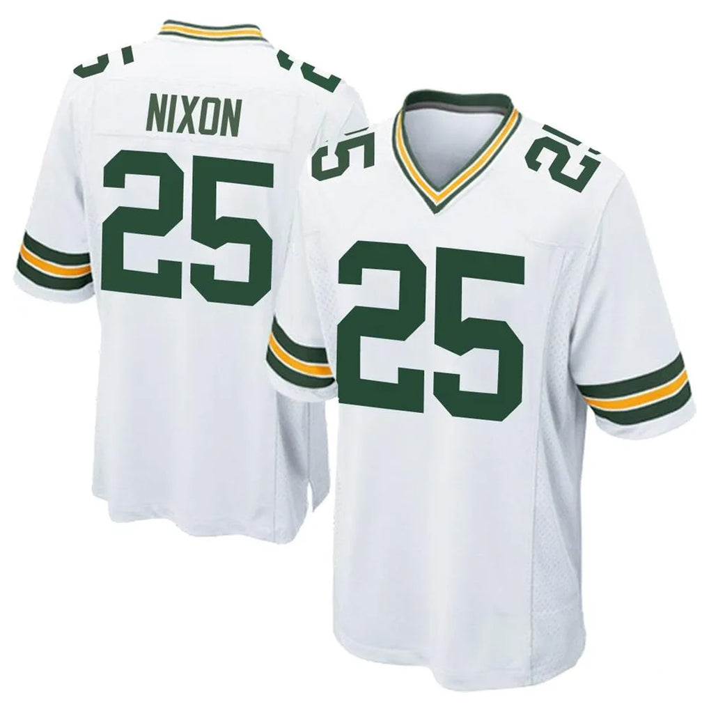 GB.Packers #25 Keisean Nixon Player White Home Game Gdoa Stitched Jerseys