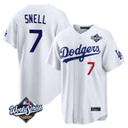 LA.Dodgers #7 Blake Snell Player White Game World Series Home Fdoa Stitched Jerseys