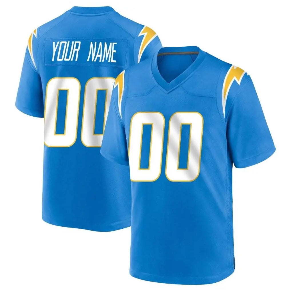 Custom LA.Chargers Blue Home Game Any Name & Numbers Gdoa Stitched Jerseys