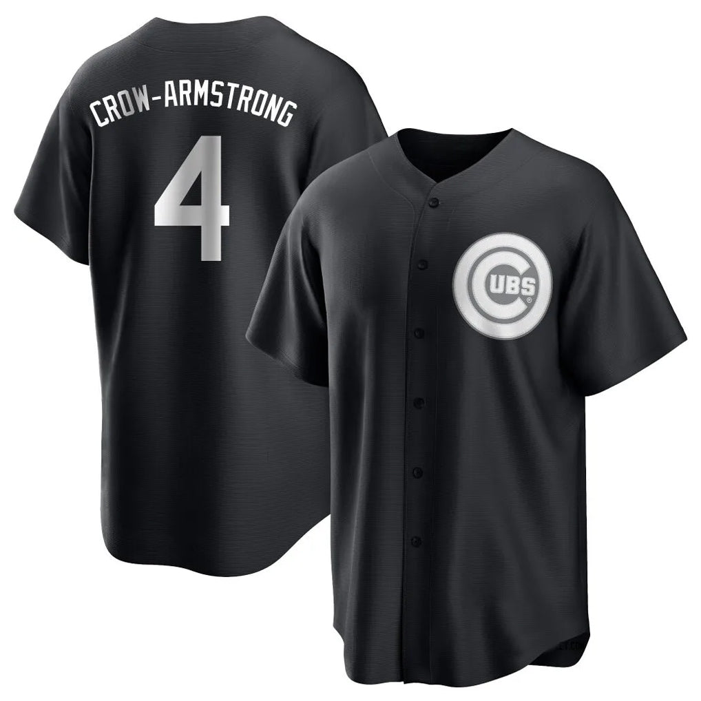 C.Cubs #4 Pete Crow-Armstrong Player Black Game Gdoa Stitched Jerseys