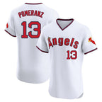 LA.Angels #13 Drew Pomeranz Player White T-shirt Home Limited Elite Fdoa Stitched Jerseys