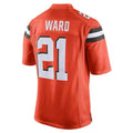 C.Browns #21 Denzel Ward Player Orange Vapor Limited Home Game Gdoa Stitched Jerseys