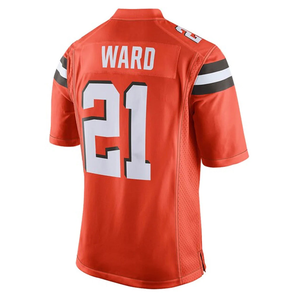 C.Browns #21 Denzel Ward Player Orange Vapor Limited Home Game Gdoa Stitched Jerseys