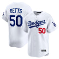 LA.Dodgers #50 Mookie Betts Player White Limited Home Fdoa Stitched Jerseys